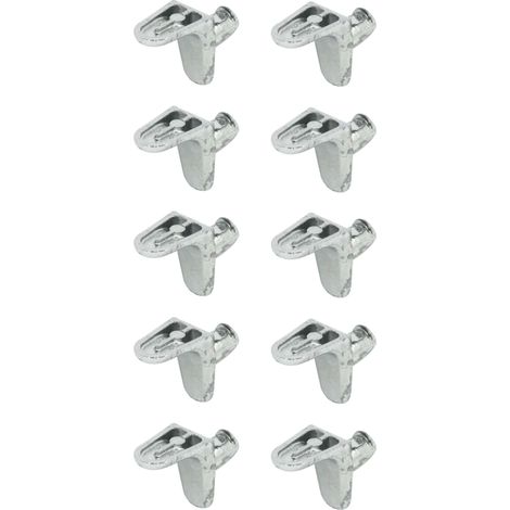 10x taquet métal équerre tenon 5mm pour plaquette bois meuble étagère support armoire (1/2)