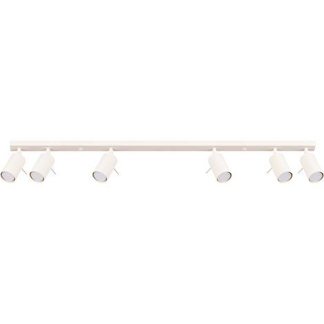 Lámpara de techo minimalista beige de 117 cm con focos móviles para salón y cocina, 6 bombillas GU10 de 10 W, marca Sollux Lighting. (1/5)