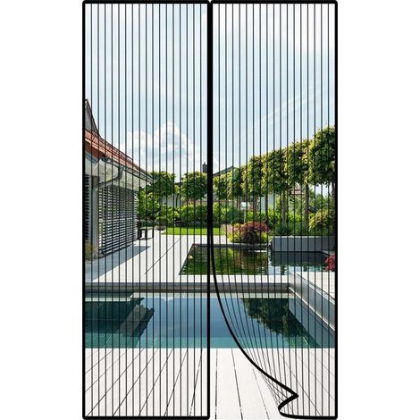 Moustiquaire Porte Magnétique, 120x220cm Moustiquaire pour Porte, Rideau de Porte Moustiquaire Magnétique, Rideaux Anti Mouche avec Bandes Magnétiques Fermeture Automatique pour Porte, Noir (1/5)