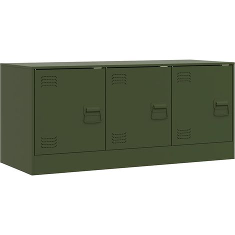 Maison Exclusive - TV-Schrank Olivgrün 99x39x44 cm Stahl