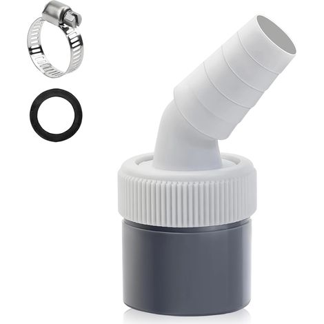 Adaptateur de Raccordement pour Lave-Linge, PP Adaptateur-Vidange de Machine à Laver, Tête Simple Adaptateur de Vidange, Embout D'entrée 18-24 mm, pour Lave-Vaisselle, Machines à Laver (1/5)