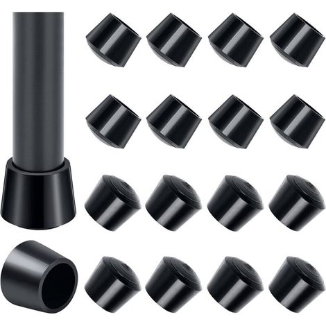 Stuhlbeinkappen, 16er-Packung, Gummikappen, 25 mm Innendurchmesser (1 Zoll / 25 mm), Schwarz (1/5)