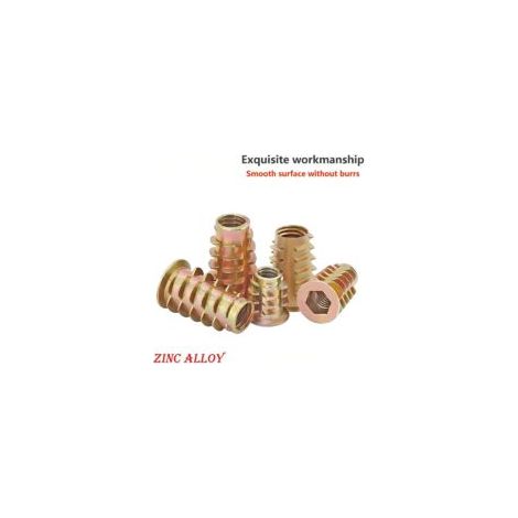 20 Stück Sechskantmuttern mit Gewinde, M8 x 15 mm, Flachkopfgewinde, leiterförmige Gewindeeinsätze für Holzmöbel - Crezuo (1/4)