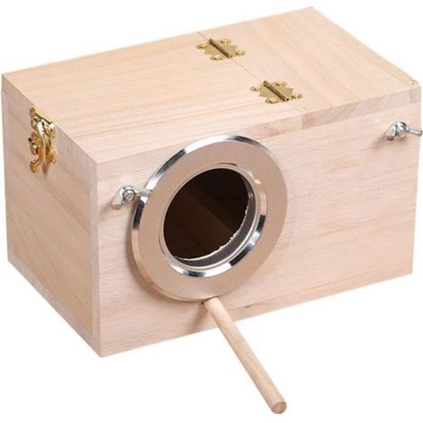 1 petite maison d'oiseaux en bois, cage à perruches, nid, mangeoire, pour une utilisation quotidienne dans les volières ou les petits espaces de reproduction.-AquaForge (1/5)
