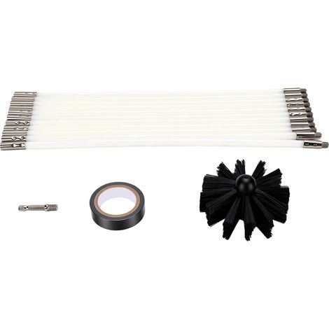Kit de nettoyage pour conduit de sécheuse, brosse flexible de cheminée de 4,5 m avec accessoire pour perceuse pour un nettoyage en profondeur (1/5)
