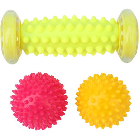 Lot de 3 balles de massage profond des tissus, favorisant la circulation, balle texturée pour la plante des pieds, mains, épaules et jambes. (1/5)