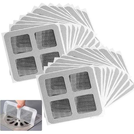 Packung mit 20 Einweg-Duschabflussaufklebern, Haarfänger, Netz, Bodenfilter, Haarfänger, Aufkleber für Badezimmer, Waschküche, Badewanne (1/4)