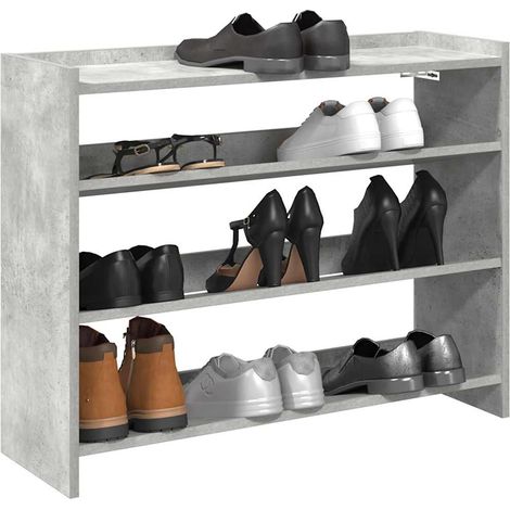 Schuhregal Betongrau 80x25x62 cm Holzwerkstoff