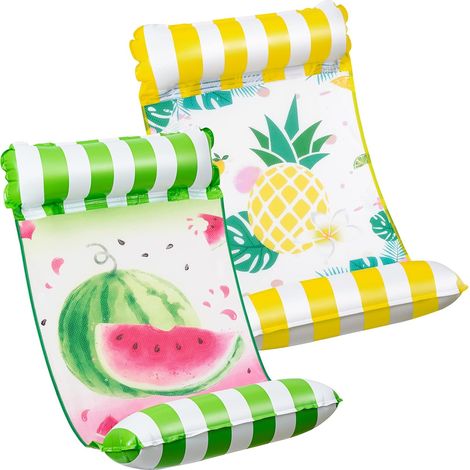 Pool Hammock Set - Set of 2 Inflatable Pool Floats for Adults Versatile Pool Accessories 4 in 1 Lounger Chair Exercise Saddle Raft (1/5)