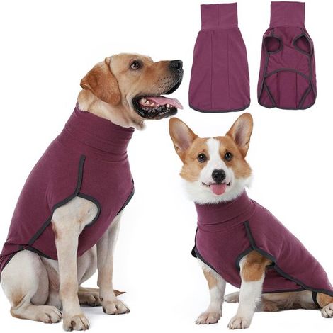 Ropa para perros, Suéteres, Sudaderas elásticas, Cálidos y ligeros, Camisetas de pijama tipo jersey, Ropa para cachorros, Rojo, Talla XXS (1/5)