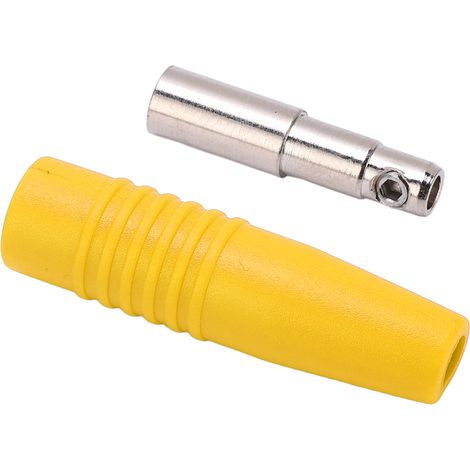 Fiche banane femelle 4 mm, connecteurs banane en cuivre pur nickelé pour accessoires de test électroniques, jaune