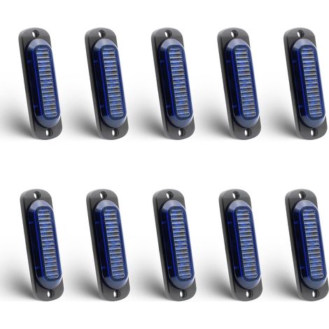 10PCS Feu de Gabarit Remorque Bleu, Universel Feux de Gabarit LED 12V 24V Camion Indicateur de Position pour Camion remorque Van Caravan (1/5)