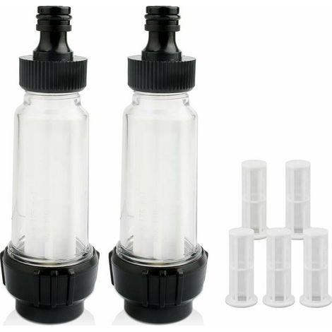Filtro per l'acqua CHOYCLIT per Karcher, pulitore per filtro tubo flessibile da 3/4", 2 filtri, 2 connettori, 5 retine filtranti, per tutte le idropulitrici, irrigazione giardino, camper (1/5)