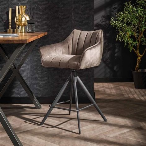 Velvet Barstool Xander Rotatable Anthracite