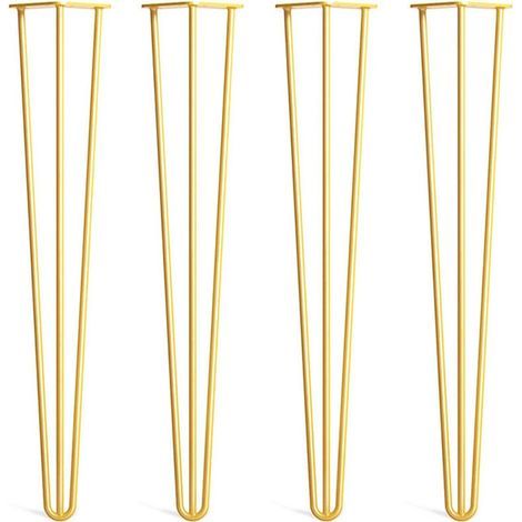 Set mit 4 20 cm langen Haarnadelbeinen aus Stahl – 3 Streben für bessere Stabilität – 16 Befestigungsschrauben inklusive – Für moderne Möbel (1/3)
