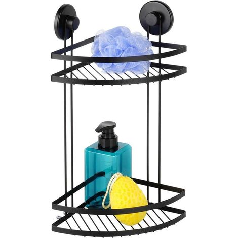 Carro de ducha bathroom solutions negro 25 x 18 x 37 cm metal