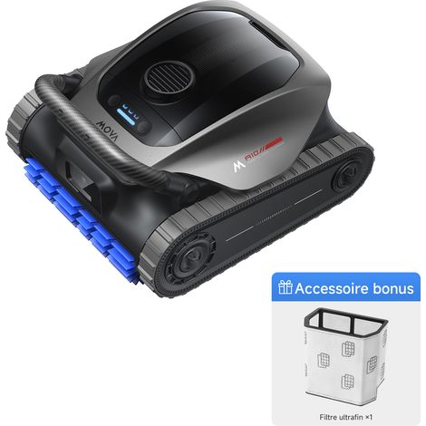MOVA Diver A10 – Robot Nettoyeur de Piscine Intelligent, Aspiration 22 700 L/h, 240 min Autonomie, Double Brossage Ligne d’Eau, 8 Modes IA
