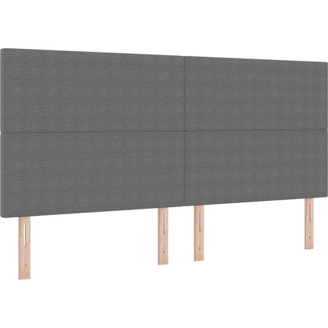 Tête de lit LED Gris clair 200 cm Tissu en velours côtelé (1/5)