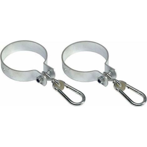Lot de 2 Crochets de Balançoire avec Mousqueton pour Poutres Rondes Diamètre 5 cm (1/4)