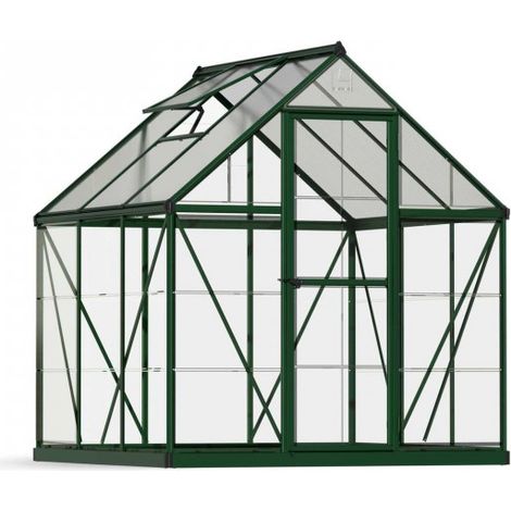 Greenhouse Hybrid 6X6 - Polycarbonate - L186 x W185 x H208 - Green