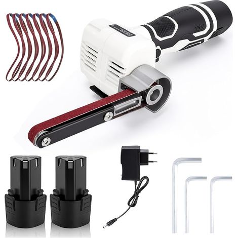 Electric belt sander mini portable belt sander quick change low noise rubber handle for wood metal leather glass (1/5)