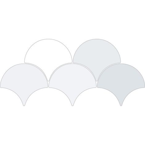 Carrelage Ecaille de poisson Fisho blanc Brillant 15x17 cm (1/2)