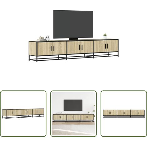 Rangement salon - Meuble TV chêne sonoma 210x35x41 cm bois d'ingénierie (1/5)