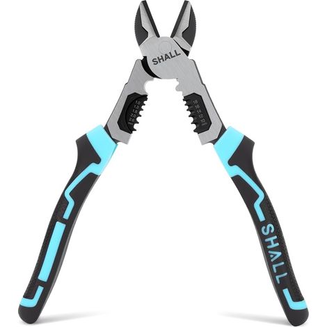 Pince coupante diagonale 3 en 1 avec dénudeur de fil, coupe-fils robuste en acier CrV de 20 cm, outil multifonction pour couper, sertir et dénuder (1/5)