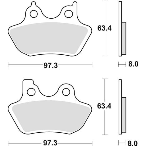 Pastillas de freno TRW ZF KH400 sinter street para Harley-Davidson XL / XLH 883 99-03, XL 1200 00-03, FLHR / FLHT / FLSTC / FLTRI / FXDWG / FXSTI 1450 99-06, FLHR / FLSTC / FXDC / FXSTB 1584 07-12, FX
