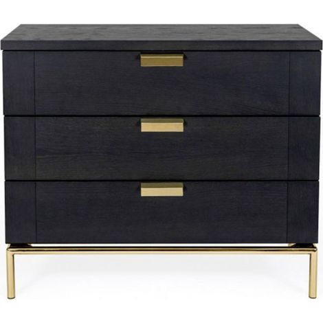 Commode Design 3 Tiroirs "Pimlico" 91cm Charbon (1/5)