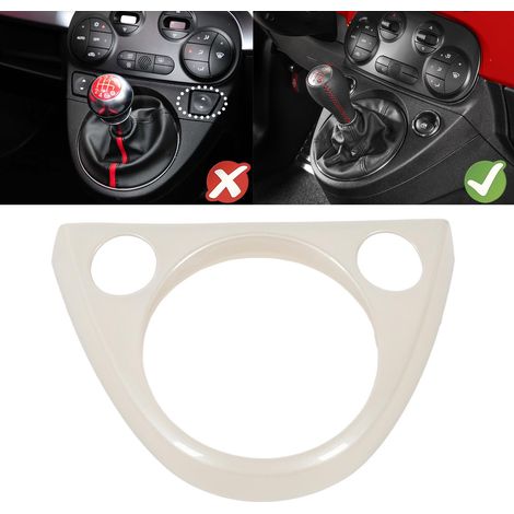 Schalthebelschutzrahmen, Abarth 500 595, weißes ABS, Klebemontage