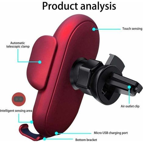 15W Chargeur sans Fil Voiture Support Téléphone sans Fil Automatic Clamping Porte Clip Chargeur Induction Voiture pour Tous Les Appareils Bleu (1/3)