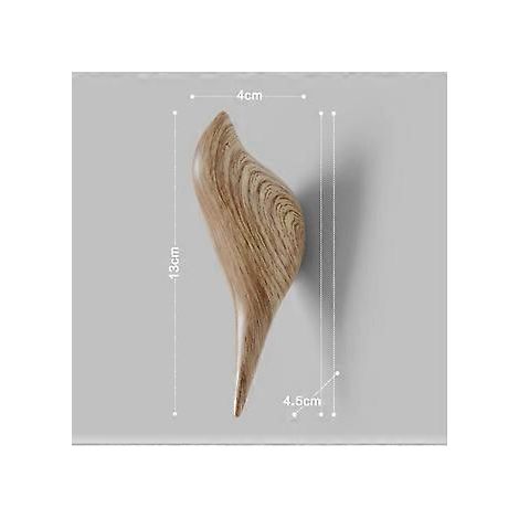Wandhaken aus Holz – Garderobenhaken – Handtuchhaken – Hängehaken – Haken – Kleiderhaken – 13 x 4 x 4,5 cm – Holzfarbe