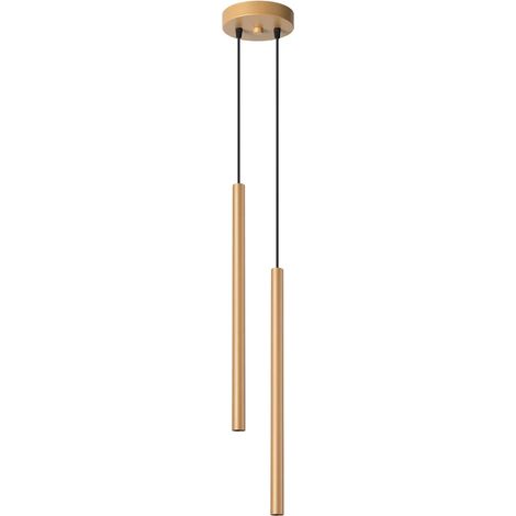 Lámpara colgante Vacu dorado, 2 luces (1/5)