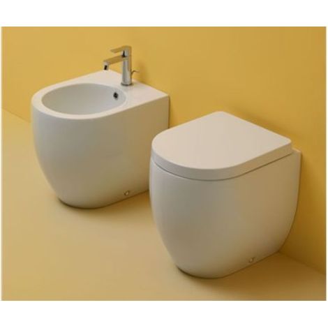 Sanitari Flo mini filomuro salvaspazio senza brida cm. 48x36 con