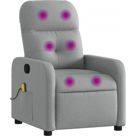 Fauteuil de massage inclinable en tissu gris clair (1/5)
