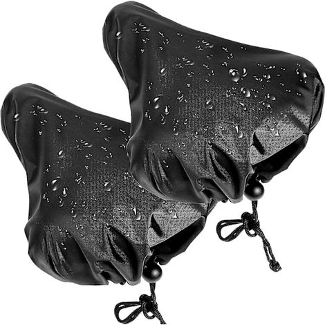 Housse de selle de vélo imperméable avec cordon de serrage, housse de pluie pour selle de vélo, housse de selle de vélo, accessoires de vélo noirs-AquaForge (1/3)