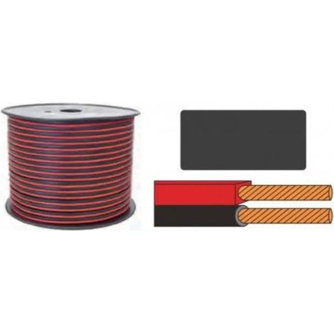 Parallelkabel 2x0,50mm AC Rot/Schwarz (100m) K24070