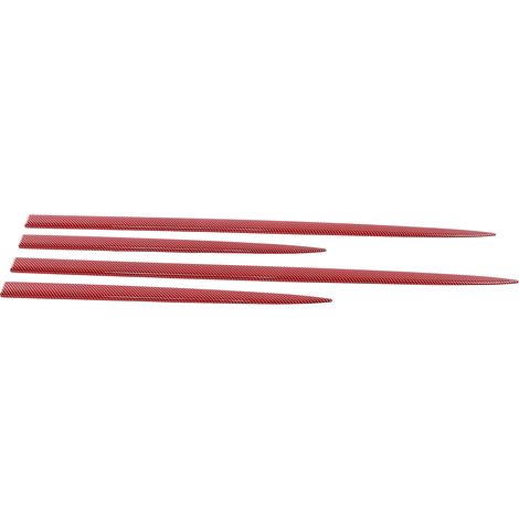Lot de 4 baguettes de protection pour portières de voiture, rouges, style carbone, étanches, décoration universelle (1/5)