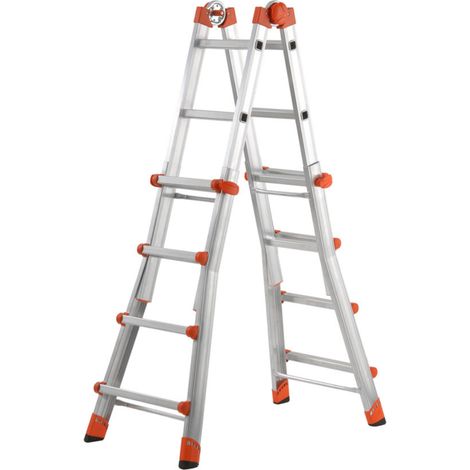 Scala telescopica alluminio 4+4 multifunzione pieghevole regolabile en131-4 (1/5)