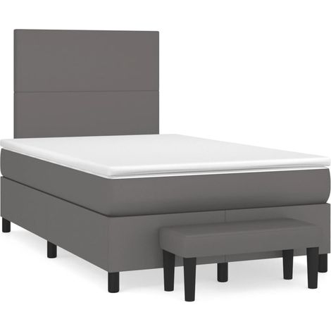 Maison Exclusive - Sommier à lattes de lit avec matelas gris 120x190 cm similicuir