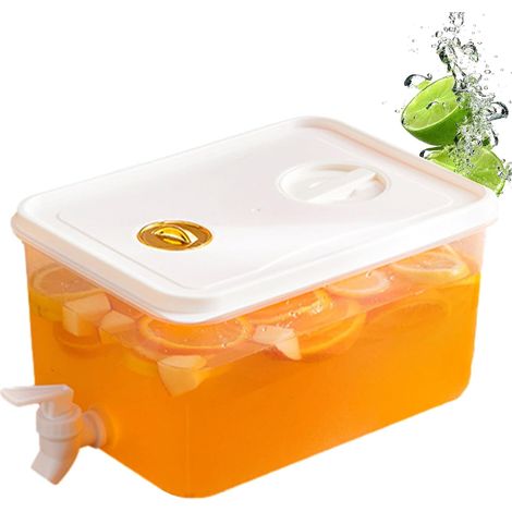 Distributeur de boissons glacées, distributeur de jus pour réfrigérateur Distributeur d'eau pour réfrigérateur avec robinet et filtre - Pichet d'eau pour réfrigérateur, récipient à b (1/5)