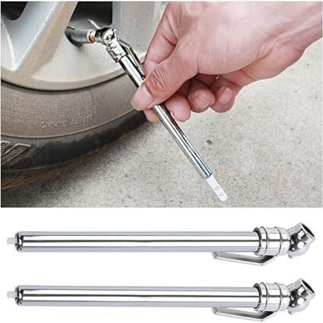 2-teiliger Reifendruckmesser in Stiftform, tragbarer Reifendruckmesser, mechanischer Reifendruckmesser aus Edelstahl, Reifendruckmessgerät für Autos, Lkw und Fahrräder (1/4)