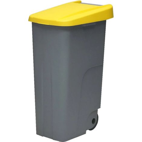 Poubelle denox 85l avec roues empilable couvercle sécurisé
