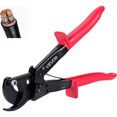 VEVOR Tagliacavi Manuale a Cricchetto, Pinza Tagliacavi con Lame in Acciaio Armonico Manici Rivestiti in PVC, Taglierina per Cavi di Rame Alluminio Capacita max. 240 mm² Cesoia per Elettricista (1/5)