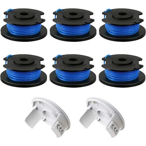 Bobine de Fil de Rechange pour débroussailleuse Ryobi One+ AC14RL3A 18 V, 24 V, 40 V, Bobine de Rechange pour Coupe-Bordure de Ligne 1.65 mm, 11ft pour débroussailleuse (6 Spool + 2 Cap) (1/5)