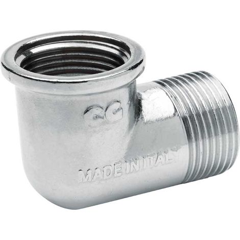 GOMITO MASCHIO/FEMMINA OTTONE CROMATO - 3/8 x 3/8