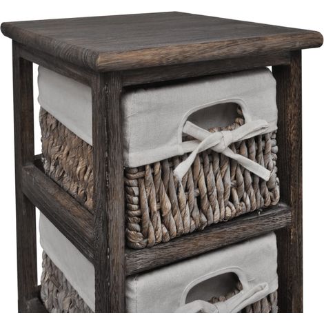 Maison Exclusive - Struttura in Legno con 5 Cestini Intrecciati Marrone