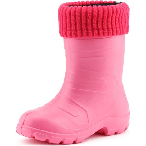 Ladeheid Bottes de Pluie Thermiques en EVA Enfant Fille Garçon LA845KIDS (Rose1025/Rose, 34 EU)