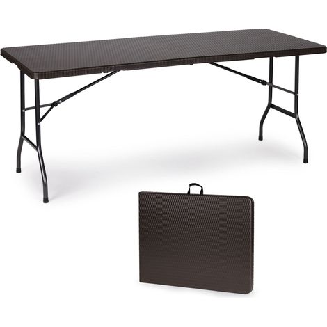 Tavolo da catering per banchetti da giardino pieghevole in rattan da 180 cm (1/5)